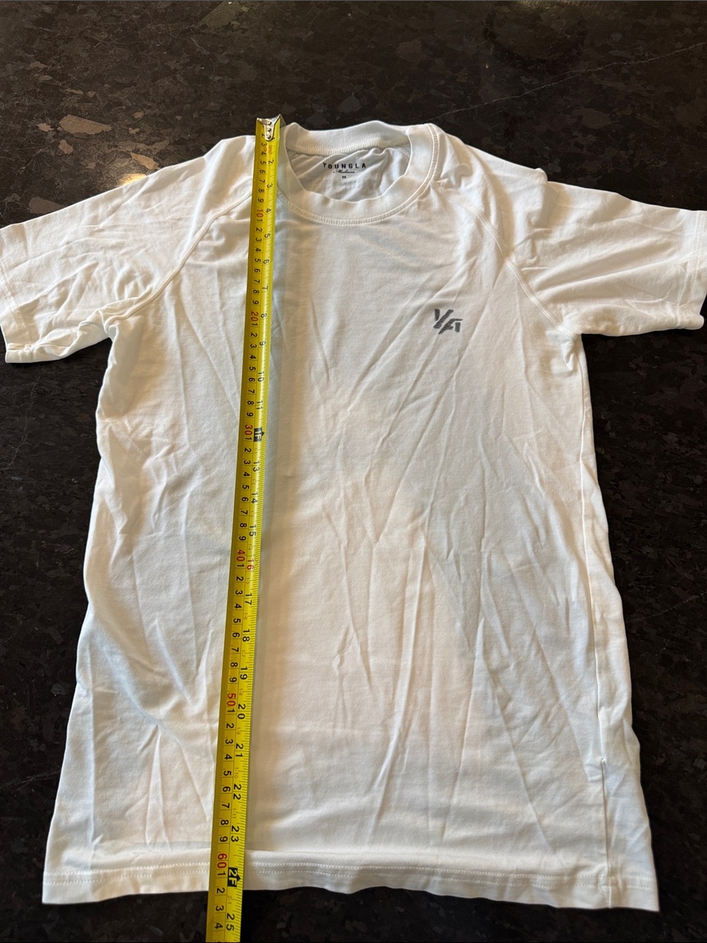 YoungLA White Short-Sleeve Crew Tee with Small Chest Logo
